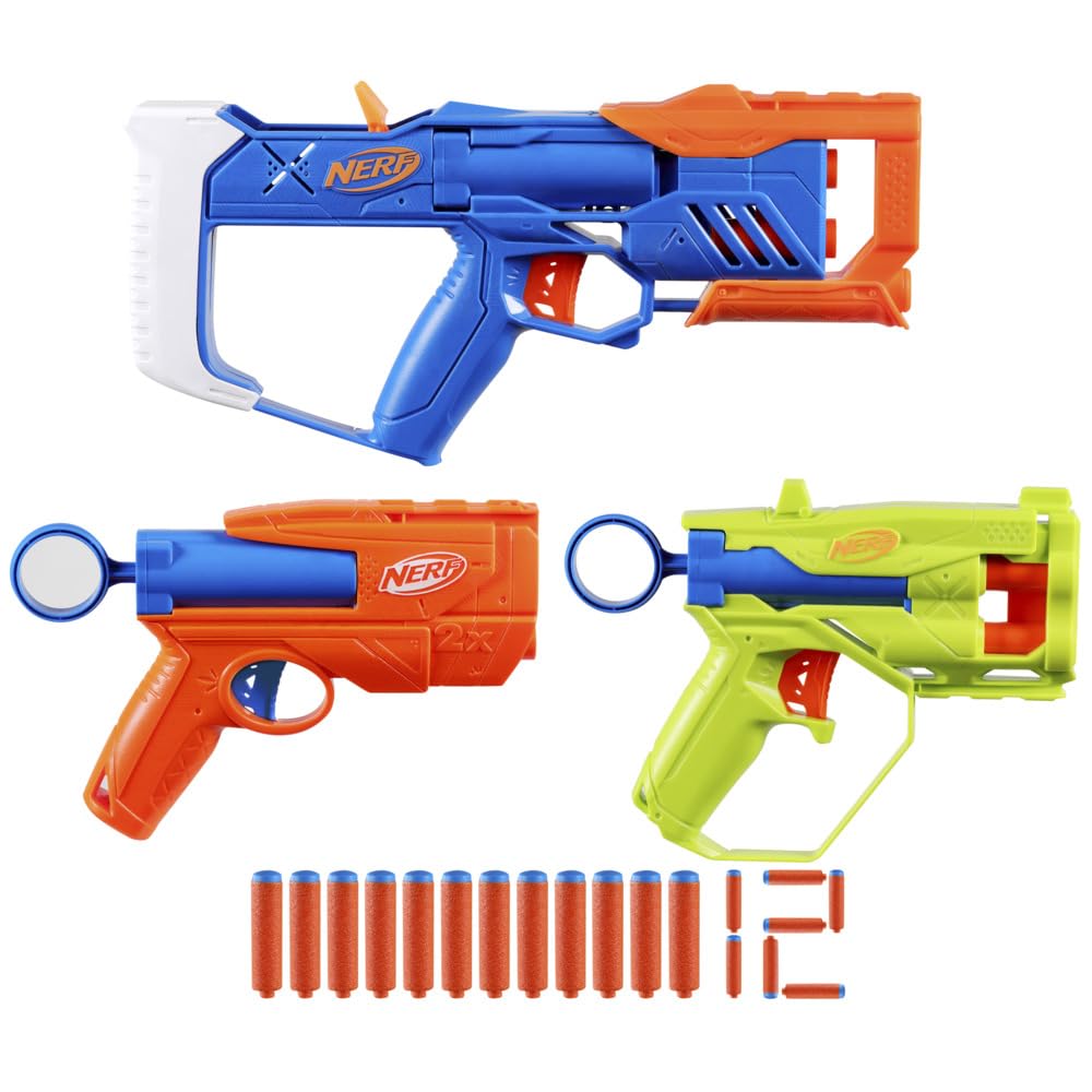 ナーフ NERF ３点セット Amazon.com: Nerf N-Series Triple Action Pack, 3 Blasters, 12 N1